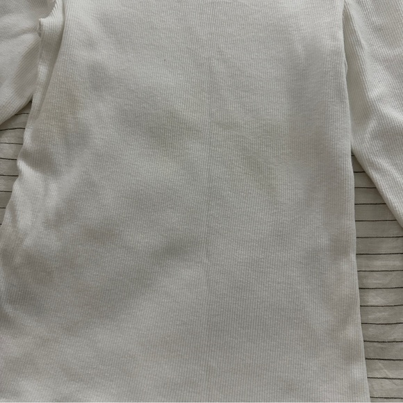 Veronica Beard Lyon Top White Ribbed Puff Long Sleeve Top - Picture 11 of 11
